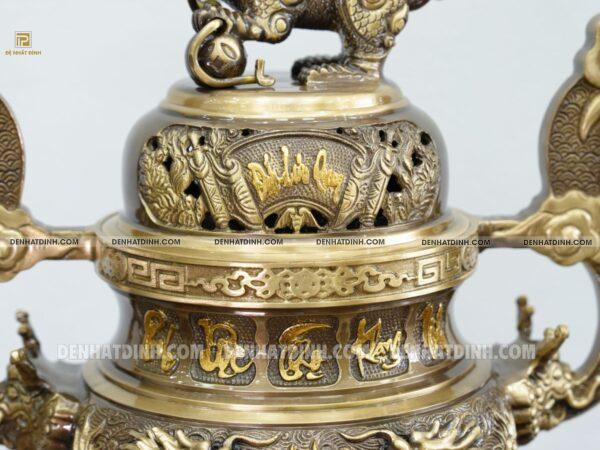 Bộ Đỉnh Cuốn Thư Tam Sự Nến Phúc Lộc Thọ Khang Ninh Màu Hun Cổ - Ảnh 3