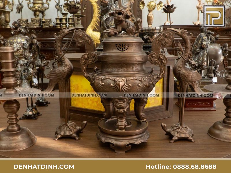 Bộ đỉnh đồng đỏ hoa sòi 70 - Ảnh 2