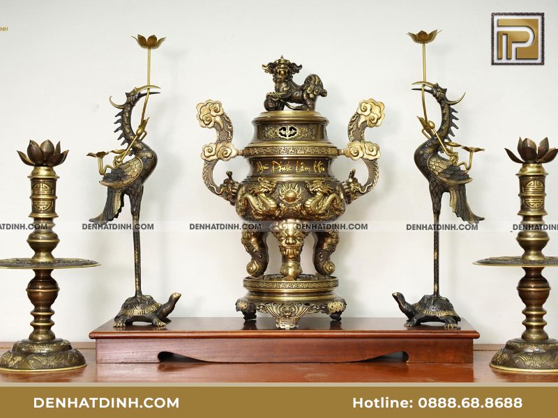 Bộ đồng Ngũ Sự Song Long 66 cm Ngũ Phúc Lâm Môn