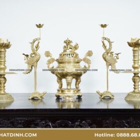 Bộ đỉnh đồng cát tút bền đẹp cho ban thờ gia tiên