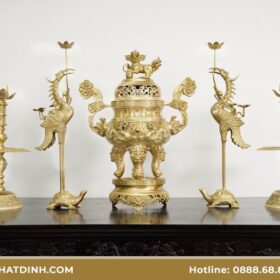 Báo giá bộ ngũ sự bằng đồng đúc thủ công tinh xảo